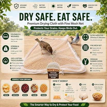 Premium Cotton Food Drying with Protective Mesh Net